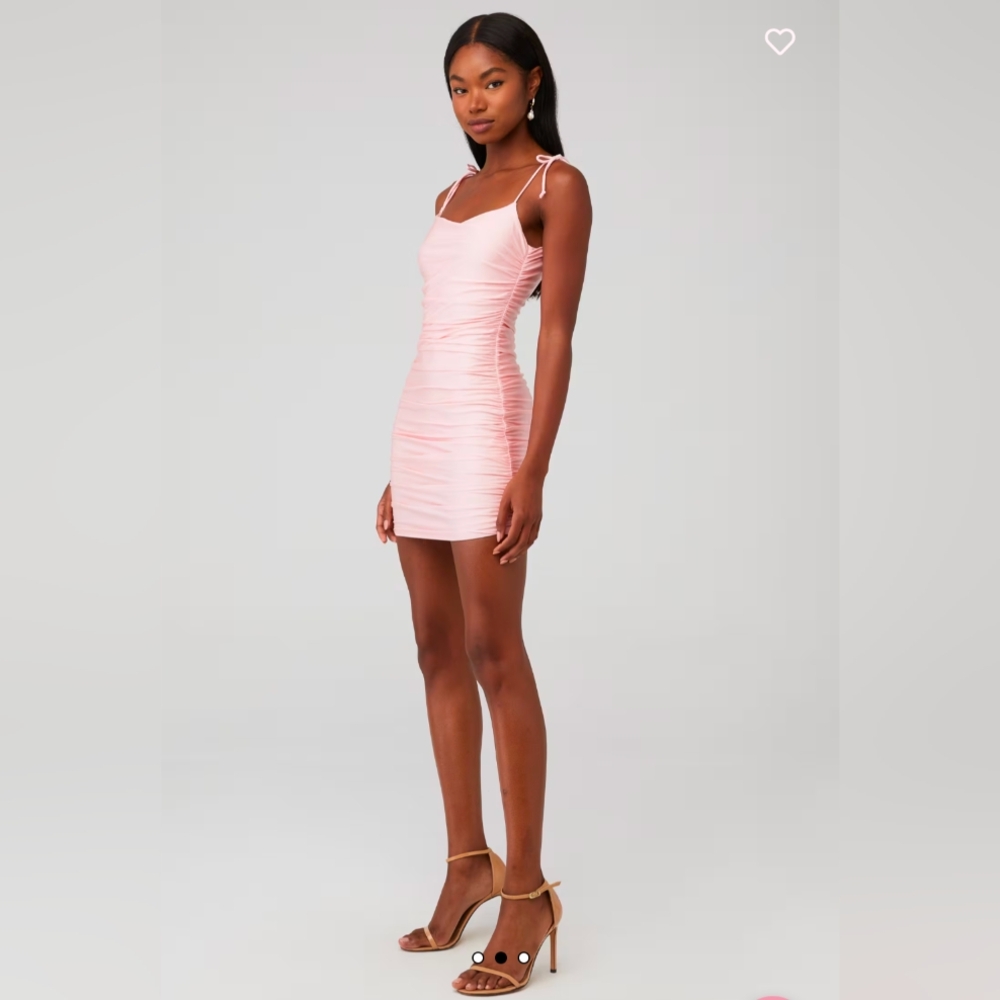 NWT Good American Pink Ribbed Bodycon Mini Dress